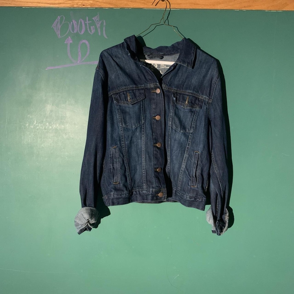 Gap 1969 Womens Dark Wash Relaxed Fit Denim Jacket Large RN 54023 Vintage Style